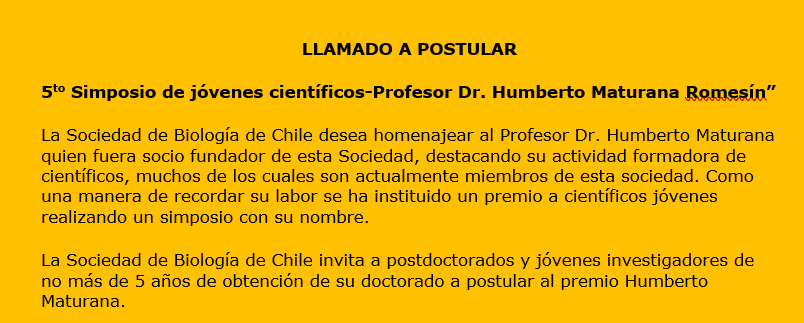 5to Simposio de jóvenes científicos-Profesor Dr. Humberto Maturana Romesín”